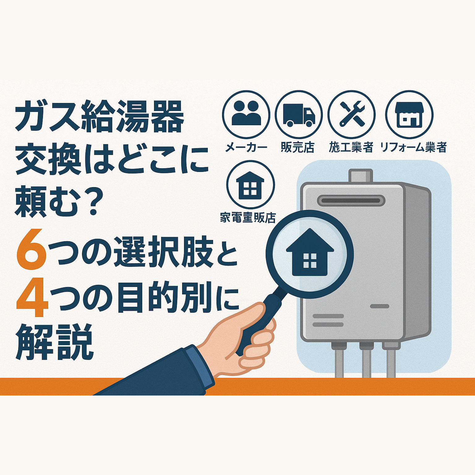 ガス給湯器交換はどこに頼む？6つの選択肢と4つの目的別に解説 | 姫路 